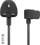 Wentronic Goobay UK 3-pin to 90&deg; IEC C13 toitekaabel, 2 m, must 45767