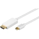 Wentronic Goobay mini DisplayPort HDMI-adapterkaabel 1.2, valge, 2 m - Mini DisplayPort-pistik > HDMI&trade;-standardpistik (t&uuml;&uuml;p A) (52861)
