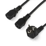 StarTech.com 2m (6 jalga) arvuti toite Y-juhe, 18AWG, EU Schuko kuni 2x C13, 10A 250V, must asendus vahelduvvoolu toitejuhe, printeri toitejuhe, arvuti toiteploki kaabel, monitori toitekaabel - UL loetletud