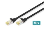 Digitus DK-1644-A-050-BL-10 CAT 6A S/FTP &uuml;henduskaabel 5 m, must, 10-pakk
