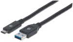 USB-C kuni USB-A kaabel Manhattan 354981 3 m isane-isanele