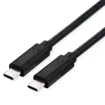 ROLINE USB4 Gen 3x2 USB-C&ndash;USB-C kaabel, 40 Gbit/s, 100 W, 0,5 m, must, 11.02.9091