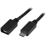 StarTech.com USBUBEXT50CM Micro-USB pikenduskaabel, isane/emane, 0,5 m (20 tolli), USB 2.0, &uuml;hilduv OTG/MHL-iga, must