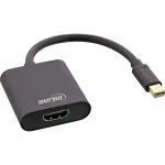 Mini DisplayPort HDMI-adapter InLine 4K/60Hz heliga, alumiiniumist, 0,15 m, must
