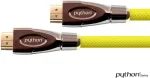 PYTHON Anschlusskabel HDMI 2.0 Kabel 4K2K / UHD 60Hz - 24K vergoldete Kontakte - OFC - Nylongeflecht gelb - 0,5m - PYTHON Series