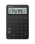 Lauakalkulaator CASIO MS-200DQ &mdash; Lihtne, 12-kohaline, aku/p&auml;ikeseenergia, maksu- ja kasumiarvutusfunktsioonid, must