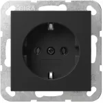 Schuko pistikupesasisend Gira System 55 4188005 moodulpaigalduseks, must