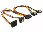 SATA-kaabel DeLOCK 60148 0,3 m SATA 15-kontaktiline 4 x SATA 15-kontaktiline beež oranž punane kollane