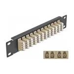 Fiiberoptiline patch-paneel DeLOCK 10 tolli 12 porti LC Quad beež 1U must