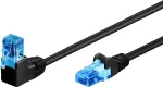 Goobay CAT 6A paigalduskaabel 1x 90&deg; nurgaga, U/UTP, Must, 0,5 m &ndash; riiv &uuml;leval, CCA vase segu (51528)