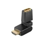 Wentronic Goobay HDMI&trade;-Adapter, HDMI Standard-Socket (Type A), Must - HDMI&trade; A-Socket > HDMI&trade; A-Plug, abwinkelbar (60757)