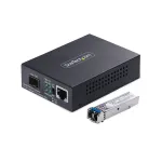 StarTech.com Gigabit Ethernet vask-kiudmeediumimuundur, SM LC, 20 km, 10/100/1000 Mbit/s, RJ45-LC, t&auml;ismetallist, 9K jumbokaadrid, TAA-&uuml;hilduv