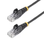 StarTech.com 25 cm must &otilde;huke CAT6 Etherneti kaabel, haakumiskindel, 100 W PoE, UTP, LSZH, 28AWG puhas vasktraat, &otilde;huke RJ45 v&otilde;rgukaabel t&otilde;mbetugevdustega, individuaalselt testitud