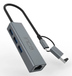 INCA IUTP-03TX USB-A ja USB-C Gigabit Ethernet adapter, 1000 Mbit/s