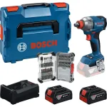 BOSCH PowerTools Juhtmeta l&ouml;&ouml;kmutrikeeraja komplekt GDX 18V 285 Nm 2 patareiga 5.0 Ah ja 31-osalise otsikukomplektiga L-BOXX-is