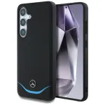 MERCEDES-BENZ Etui Mercedes Leather Contrasted Blue Horizontal Curve MagSafe for Samsung Galaxy S25 Black