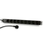 Synergy 21 ALLNET 19-tolline riiuli toiteplokk 9x CEE7/3 pistikupesa CEE7/7 pistikuga, 2m kaabel, must (S215390V4)