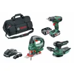 BOSCH PSR 1800 Li-2 + PST 18 Li + AdvancedOrbit 18 juhtmeta elektrit&ouml;&ouml;riistade komplekt 18 V, 2 akut (06039A310W)