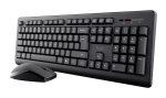 Juhtmevaba klaviatuuri ja hiire komplekt TRUST Primo &mdash; t&auml;issuuruses QWERTY USA inglise klaviatuur, RF USB-A vastuv&otilde;tja, 1200 DPI optiline hiir, must