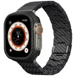 PITAKA Carbon Fiber Modern Watch Band Apple Watch 42/44/45/49mm jaoks, must/hall