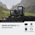 DJI Osmo Action 5 Pro Standard Combo seikluskaamera, 40 MP, 4K Ultra HD 120 kaadrit/s, 1/1,3" CMOS-andur, veekindel 20 m, must