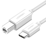 UGREEN US241 USB 2.0 USB-C - USB-B printerikaabel 1,5 m valge