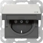 Gira 4454600 SCHUKO pistikupesa liigendkattega, System 55, roostevaba teras