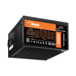 Akyga ATX toiteplokk 500 W AK-C2-500, pooleldi modulaarne, P4+4, 2x PCI-E 6+2 Pin, 4x SATA, 2x Molex, 12 cm ventilaator, 80 PLUS