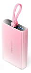 Akupank Vention 10000mAh (USB-C, Lightning, USB-A) 22.5W LED-ekraan Roosa