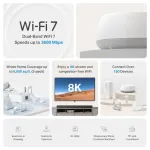 TP-Link DECO BE22(1-PACK) mesh Wi-Fi s&uuml;steem kaheribaline (2,4 GHz / 5 GHz) Wi-Fi 7 (802.11be) valge 2 sisemist