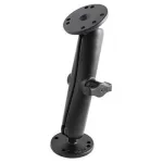 Ram B Size 1 Ball ON 2.5 Round Plates With Amps Hole Pattern, Long Length Double Socket Arm