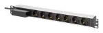 DIGITUS DN-95439 19-tolline 1U alumiiniumist kappi paigaldatav PDU, 7x Schuko pistikupesa, kaitsel&uuml;liti, 16 A, 4000 W, 230 V, 50/60 Hz, 1,8 m kaabel