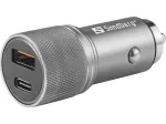 Sandberg Car Charger 1xQC3.0+1xUSB-C 48W, Auto, Sigaretis&uuml;&uuml;taja, 12 V, Metallik