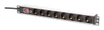 DIGITUS PDU - 1U alumiiniumist riiulile paigaldatav toitejaotusseade 7x turvaline + 1x pistikupesa 16A 4000W 250VAC 50/60Hz &uuml;lekoormuskaitse