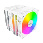 &Otilde;hk-CPU-jahuti Montech NX600 ARGB 120 mm ventilaator, Valge, 800&ndash;2000 RPM, H&uuml;drod&uuml;naamiline laager, toetab AM4/AM5/LGA115x/1200/1700