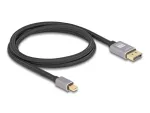DeLOCK Mini DisplayPort&ndash;DisplayPort kaabel 8K 60 Hz 1 m hall metall ilma riivita