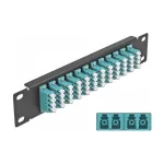 Fiiberoptiline patch-paneel DeLOCK 10 tolli 12 porti LC Quad akva must 1U
