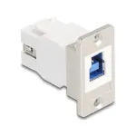 Keystone moodul DELOCK 67337 paneeli monteeritav USB Type-B USB Type-A-le 5 Gbps, h&otilde;bedane/valge