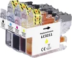 Renkforce tindikombipakett, asendab Brother LC-3211 (LC3211VALDR) &uuml;hilduv must, ts&uuml;aan, magenta, kollane RF-I-B-LC3211BKCMY RF-5718882 (RF-5718882)