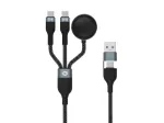 USB A kuni 2&times; USB-C 3-&uuml;hes kiirlaadimisandmekaabel Conceptronic ETTA08B15 &mdash; 1,5 m, USB 2.0, 5 A, Apple Watchi laadija, 100 W E‑Mark