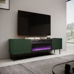 TV-kapp elektrilise kaminaga Cama Meble ONDA 180,5&times;40&times;58,0 cm, puitlaastplaat, roheline, vabaltseisev v&otilde;i seinale paigaldatav