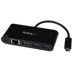 StarTech.com 3-pordiline USB-C-jaotur Gigabit Etherneti ja 60 W l&auml;biva toiteedastusega s&uuml;learvuti laadimiseks &ndash; USB-C kuni 3x USB-A (USB 3.0 SuperSpeed 5 Gbps) &ndash; USB 3.1/3.2 Gen 1 USB-C adapterjaotur