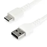 StarTech.com 2 m USB-A&ndash;USB-C laadimiskaabel &ndash; vastupidav kiirlaadimis- ja s&uuml;nkroonimiskaabel, USB 2.0&ndash;USB USB-C andmejuhe &ndash; tugev TPE-kest aramiidkiuga, M/M, 3 A, valge &ndash; Samsung S10, iPad Pro, Pixel