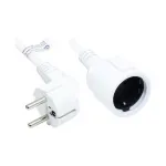 Pikendusjuhe maanduskontaktiga, pistik t&uuml;&uuml;p E+F (CEE 7/7, nurga all) ja pesa t&uuml;&uuml;p F (CEE 7/3, sirge), valge, 1,50 mm&sup2;, 5 m, Good Connections&reg; (P0102-W050)