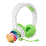 Headset buddy phones School+ &mdash; juhtmega ja juhtmevaba Bluetooth, USB-C, &uuml;mberk&otilde;rvaklapid, 20&ndash;20000 Hz, 147 g, roheline/valge