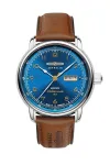Zeppelin Mediterranee 96643 meeste kvartskell, 40 mm, sinine sihverplaat, sinine nahkrihm
