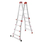 Hailo M80 4x4 Rung Ladder - Kombinatsioonredel, Alumiinium, 150 kg Kandev&otilde;ime