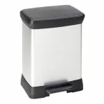 CURVER Deco Bin 30L Pedal Waste Bin Metallic Silver