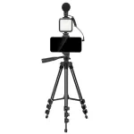 Elight M5 Vlog Smartphone Fix Video & Photo Kit koos LED-valguse, mikrofoni, statiivi 1,3 m ja kaugjuhtimispuldiga