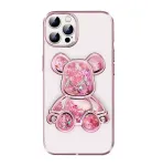 iLike Apple iPhone 15 Pro Max Silicone Case Print Desire Bear Pink